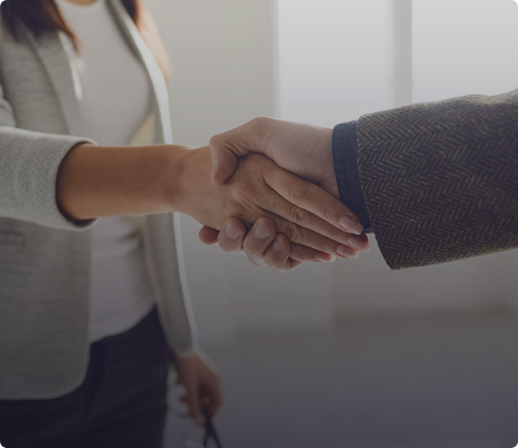 a business person shaking hands with another person